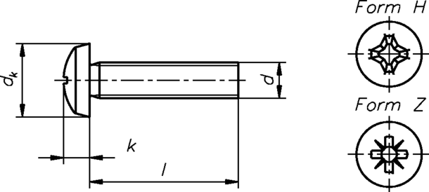 Yildiz Silindir Basli Vida, P-H Yildiz Silindir Basli Vida, P-H - Vida - DIN 7985
