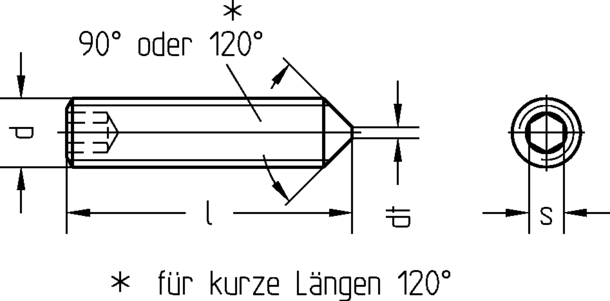Setskur sivri uçlu 45H ( ISO 4027) Setskur sivri uçlu 45H ( ISO 4027) - Setskurlar - DIN 914